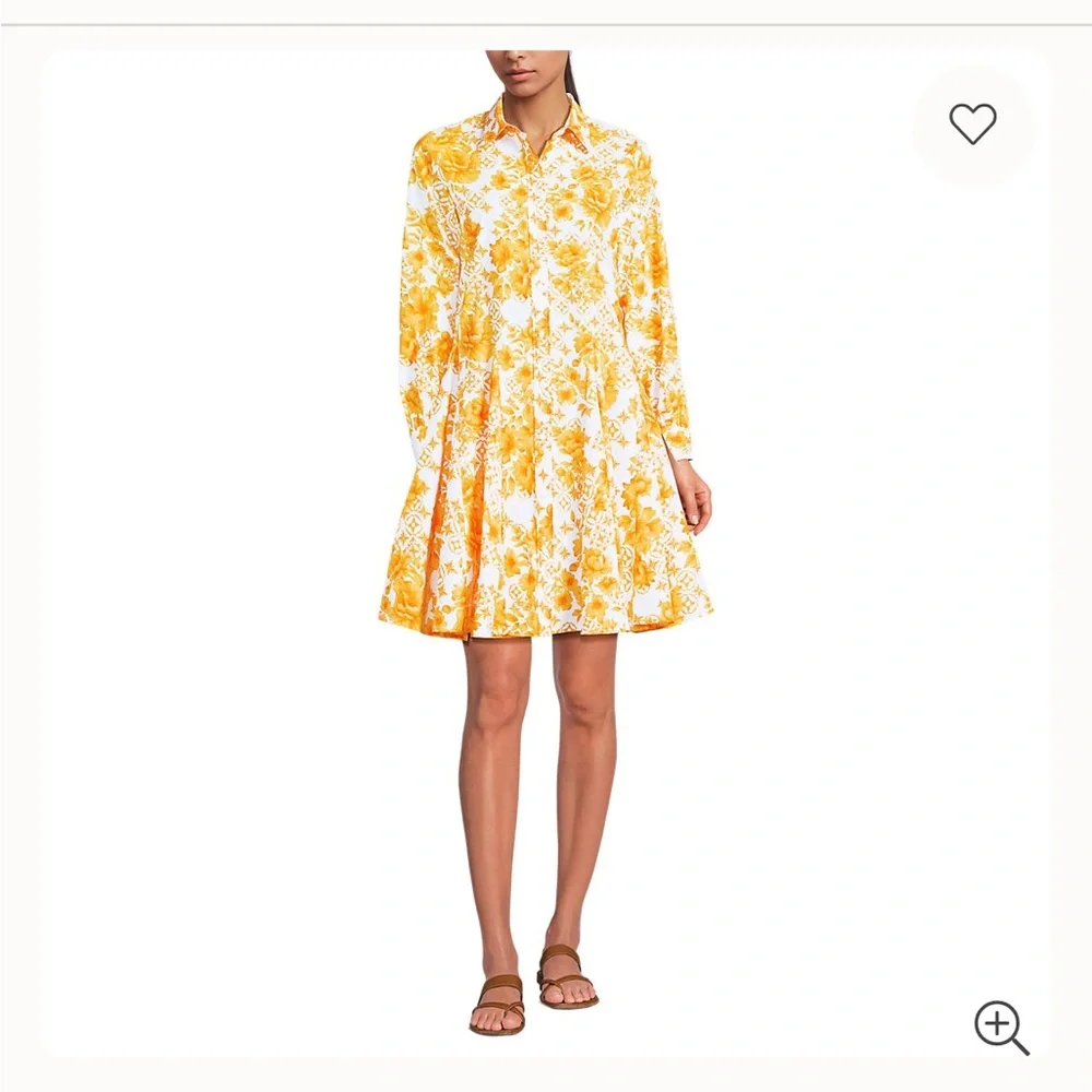 NEW Lands’ End Women’s Poplin Button Front Dress with Godets - Picture 5 of 9